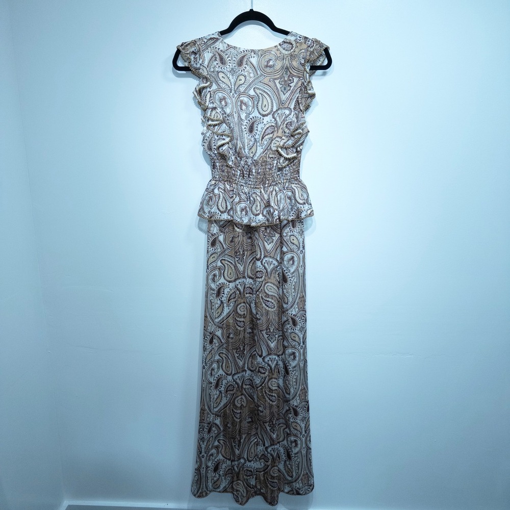Shona Joy Brown Paisley Pallenberg Shirred Maxi Dress 6 NWT - Picture 7 of 7